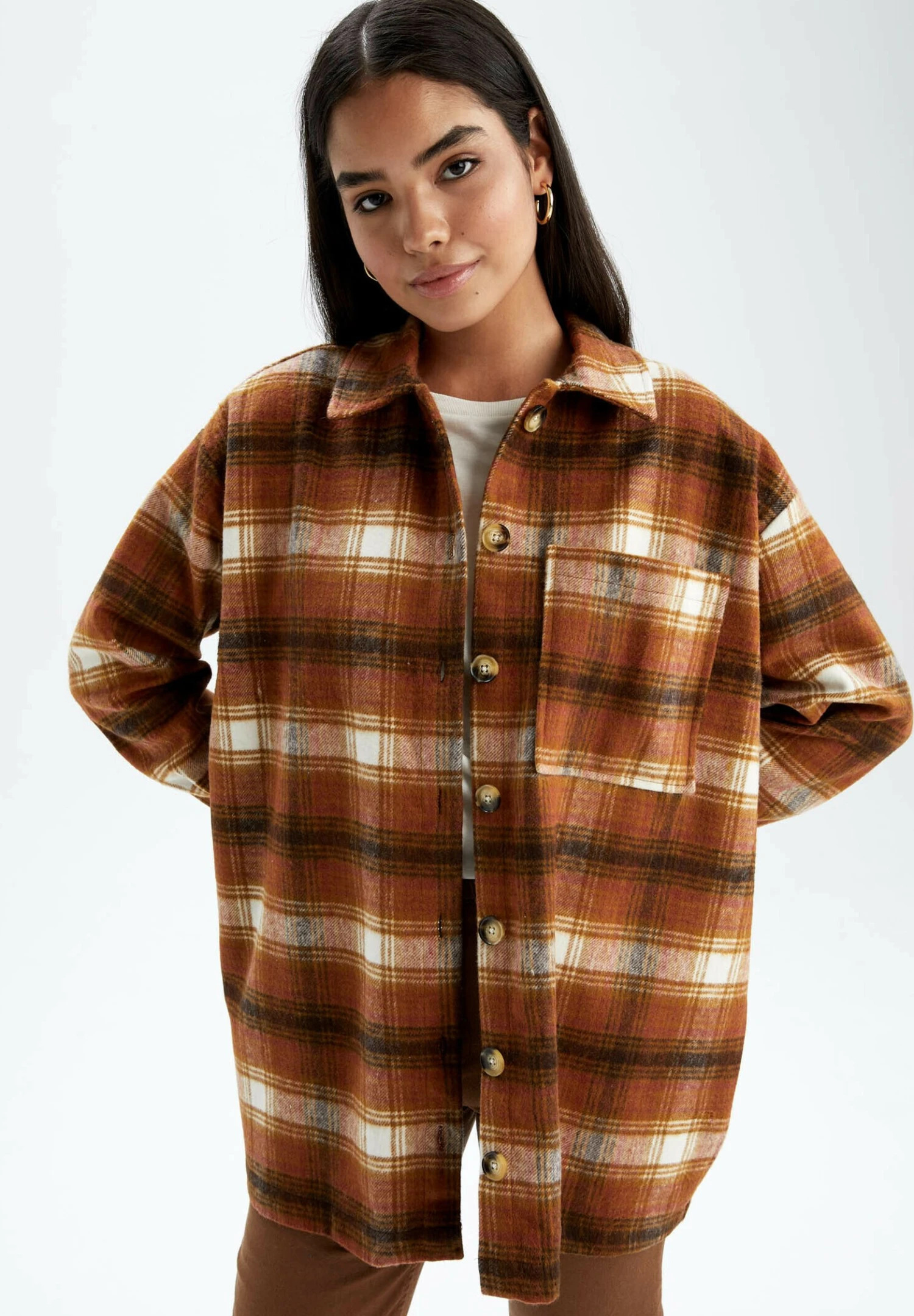 DeFacto Relax Fit - Overhemdblouse - Brown 3 DeFacto Relax Fit - Overhemdblouse - Brown