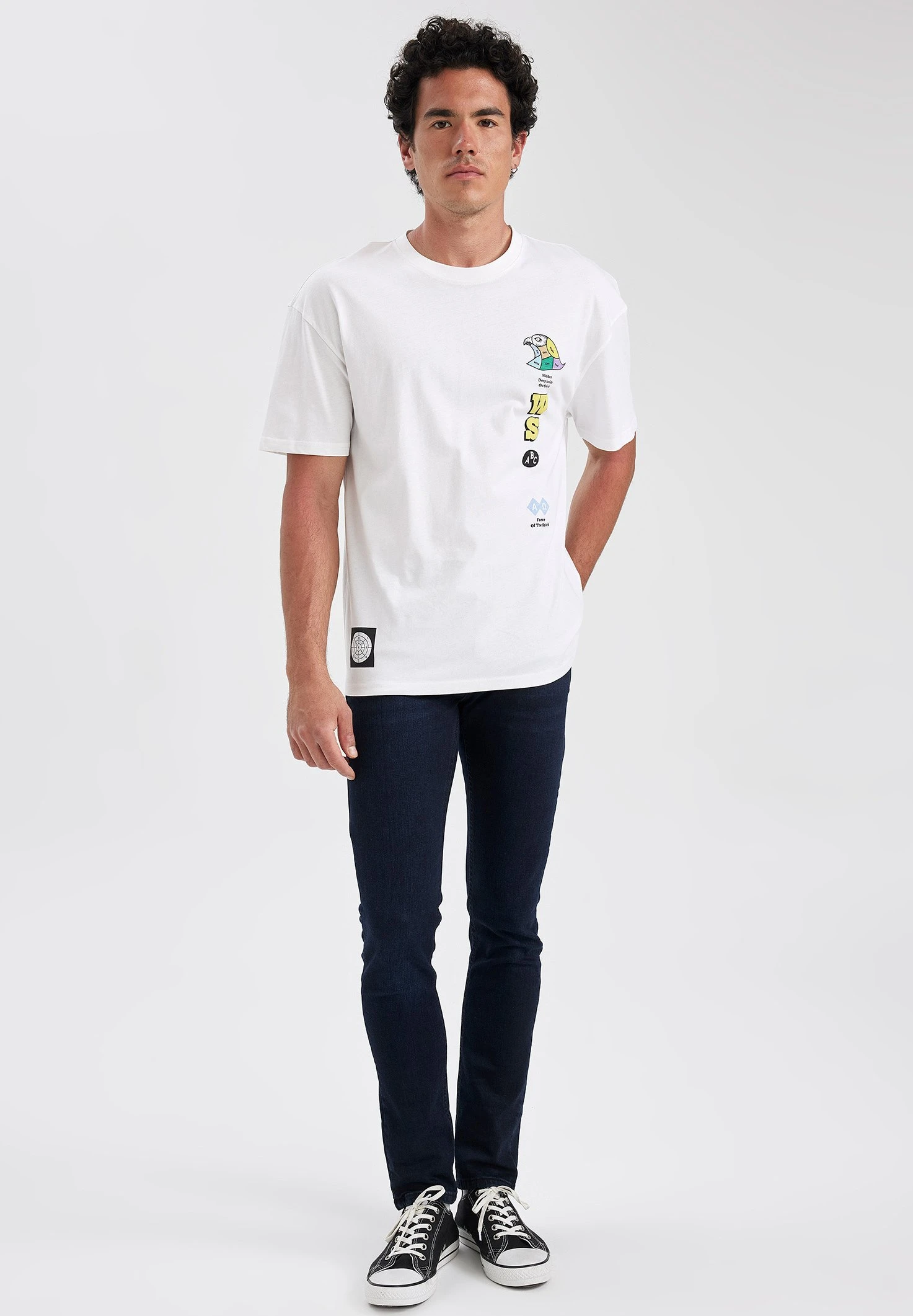 DeFacto Comfort Fit- T-Shirt Print - White 4 DeFacto Comfort Fit- T-Shirt Print - White - Afbeelding 2