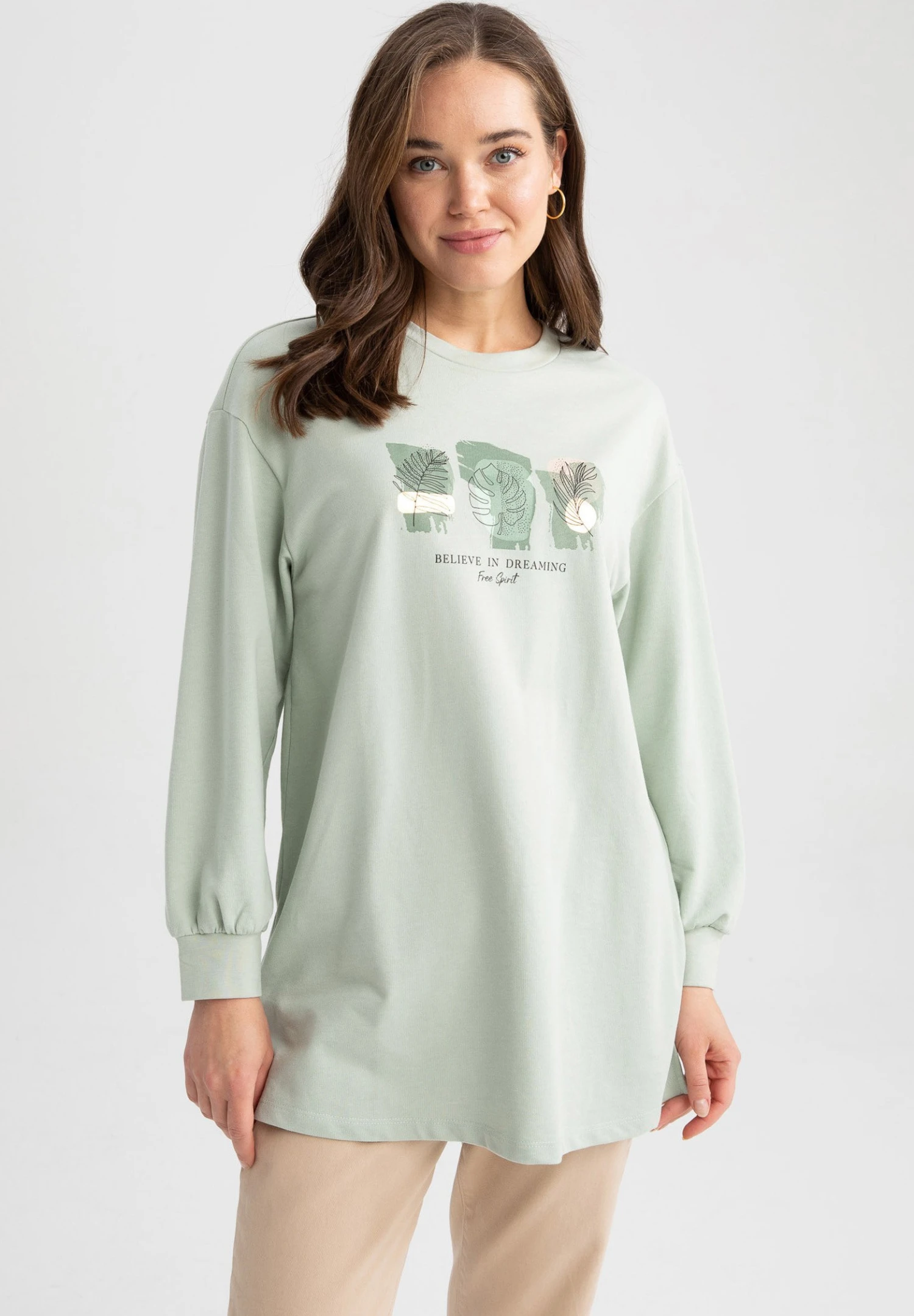 DeFacto Longsleeve - Turquoise 3 DeFacto Longsleeve - Turquoise