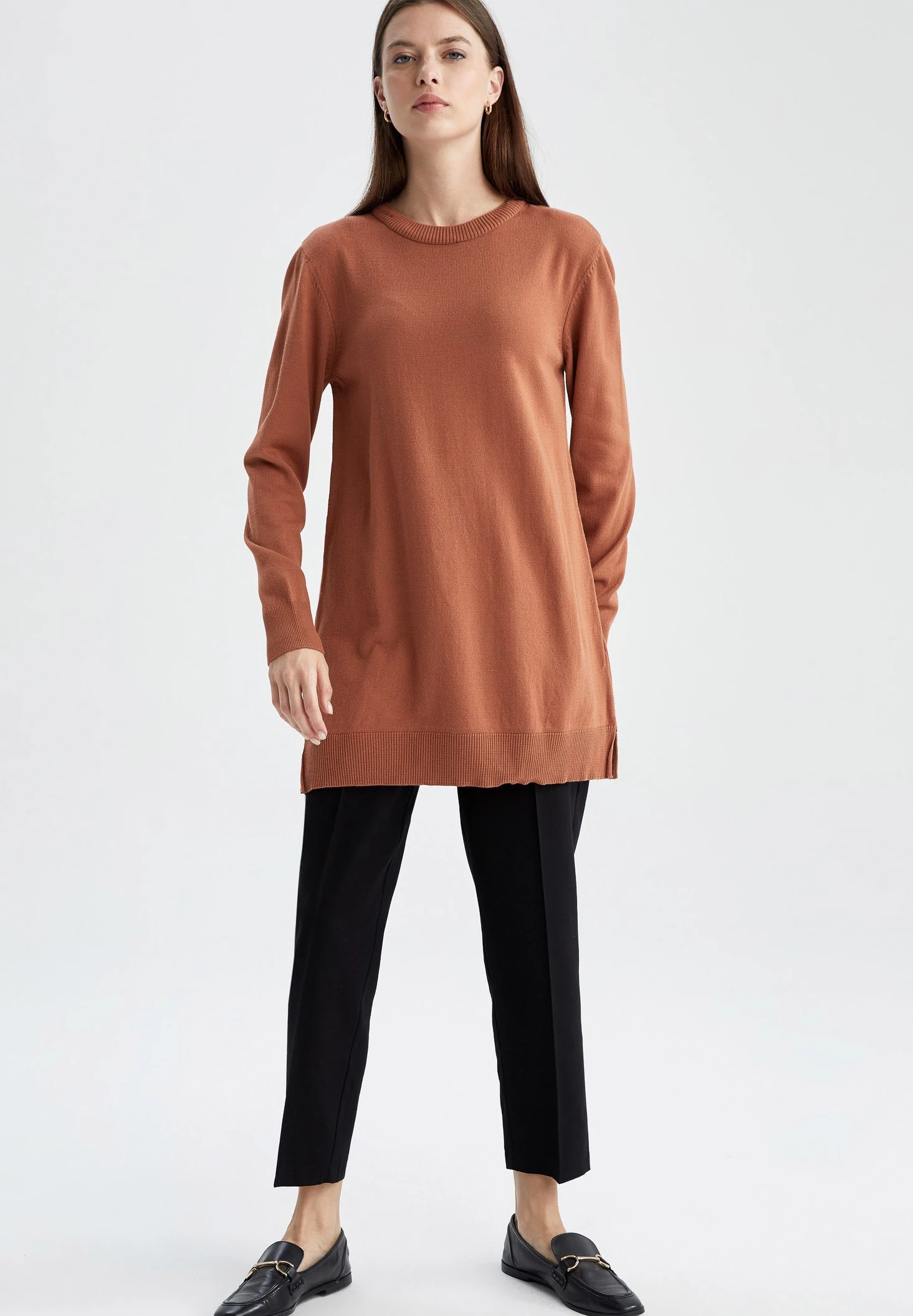 DeFacto Regular Fit Long Sleeved- Trui - Brown 4 DeFacto Regular Fit Long Sleeved- Trui - Brown - Afbeelding 2