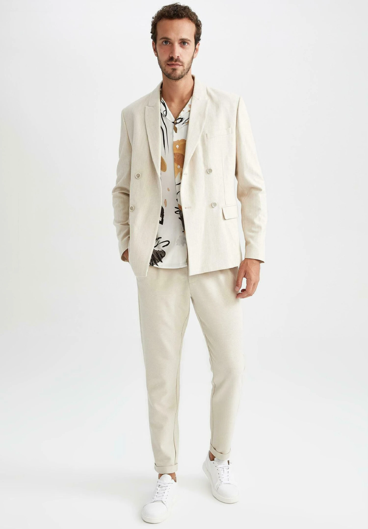 DeFacto Blazer - Ecru 3 DeFacto Blazer - Ecru