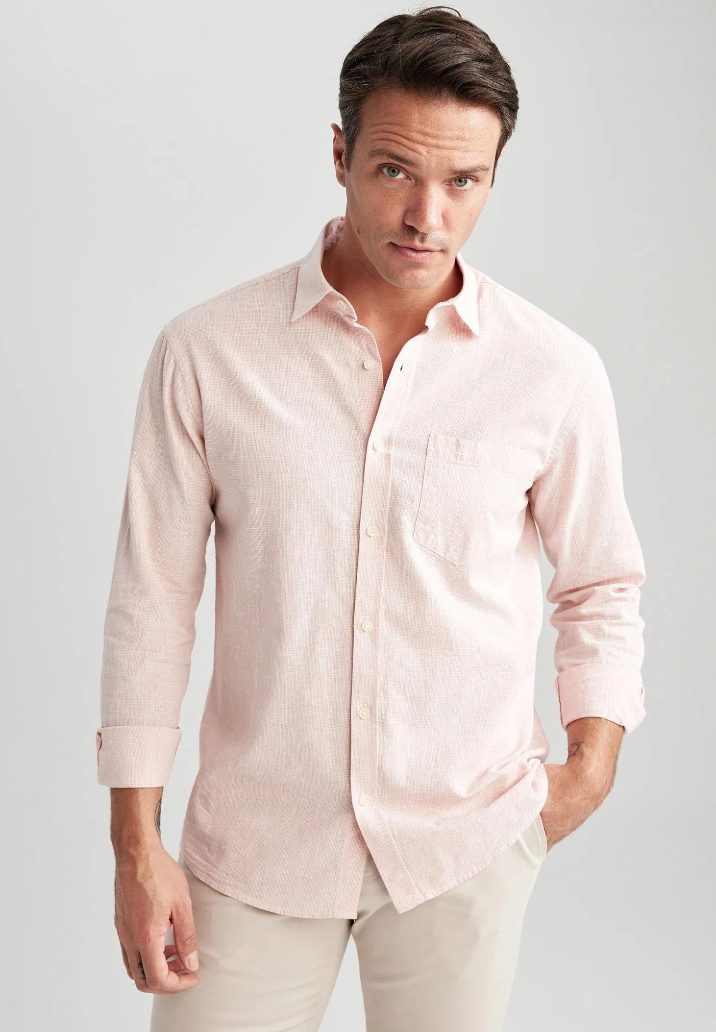 DeFacto Regular Fit - Overhemd - Pink 3 DeFacto Regular Fit - Overhemd - Pink