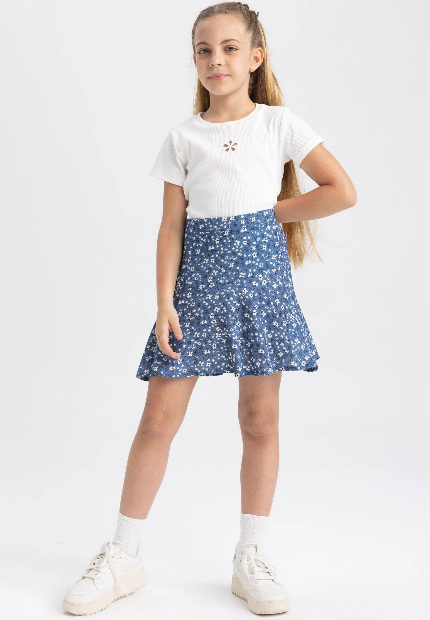 DeFacto Regular Fit - A-Lijn Rok - Blue 3 DeFacto Regular Fit - A-Lijn Rok - Blue