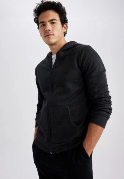 DeFacto Sweater Met Rits - Anthracite