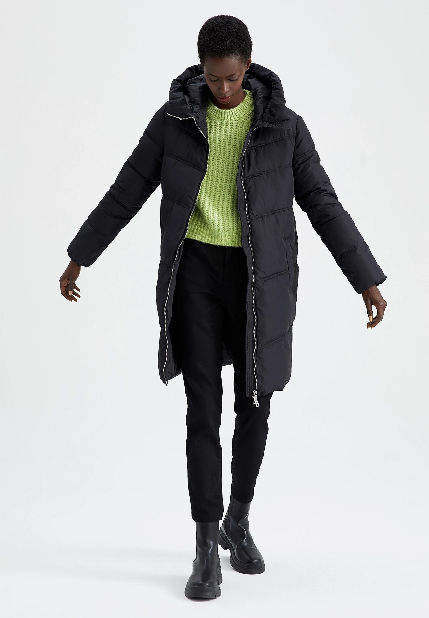 DeFacto Relax Fit- Winterjas - Black 4 DeFacto Relax Fit- Winterjas - Black - Afbeelding 2