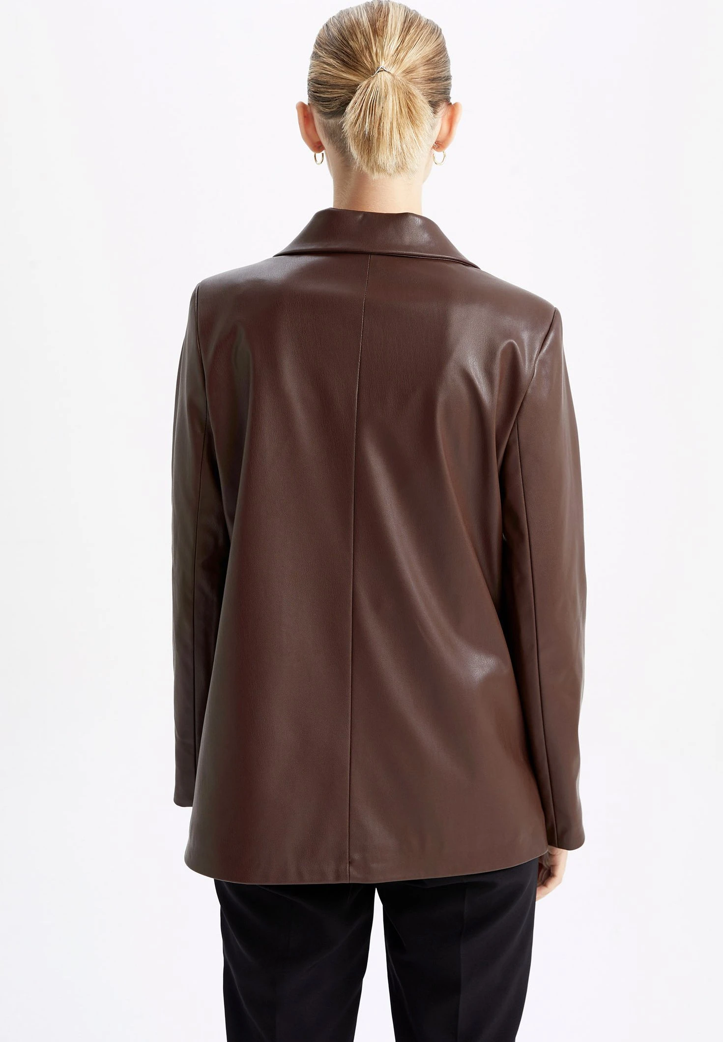 DeFacto Regular Fit- Halflange Jas - Brown 5 DeFacto Regular Fit- Halflange Jas - Brown - Afbeelding 3