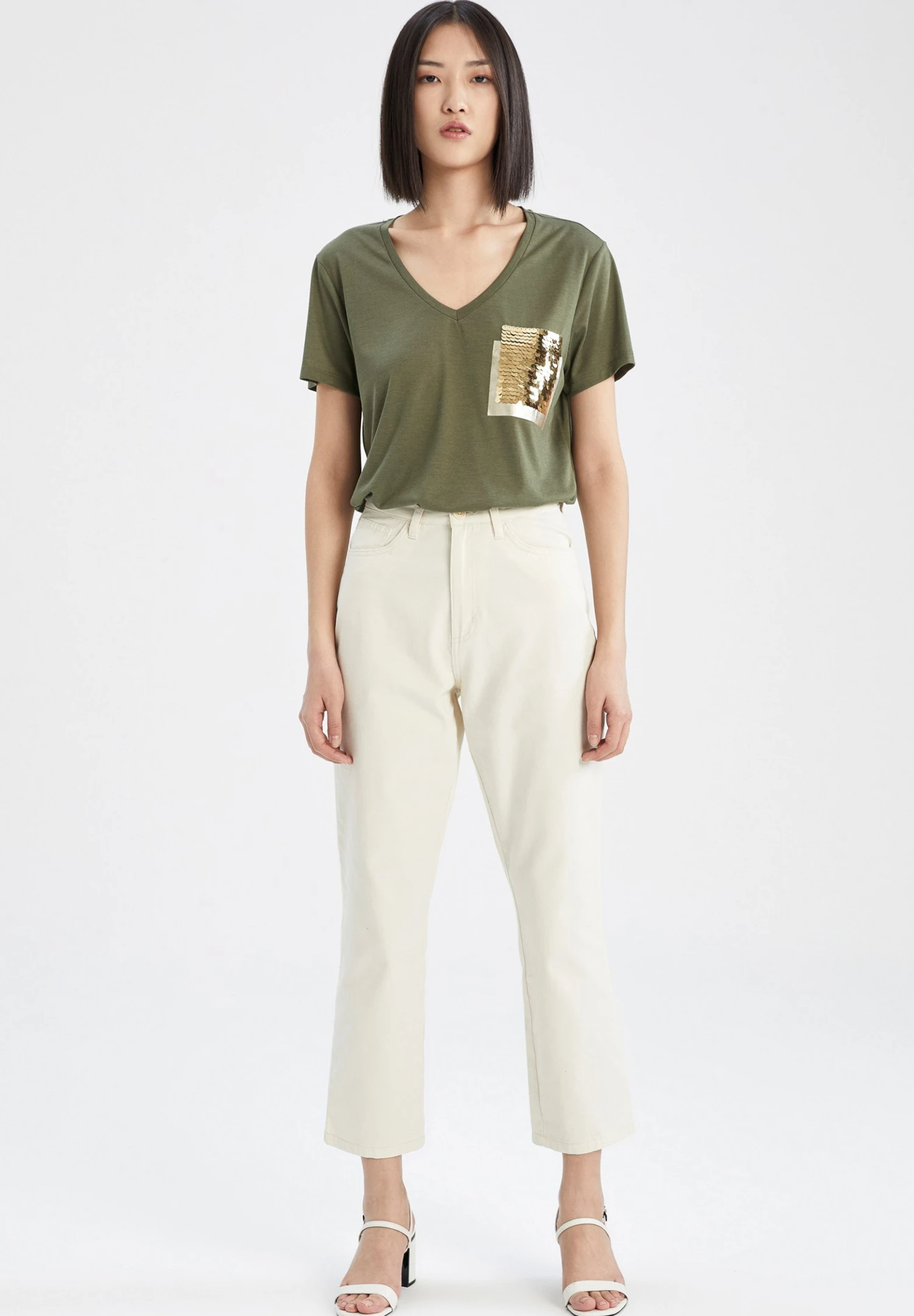 DeFacto Regular Fit - T-Shirt Print - Khaki 4 DeFacto Regular Fit - T-Shirt Print - Khaki - Afbeelding 2