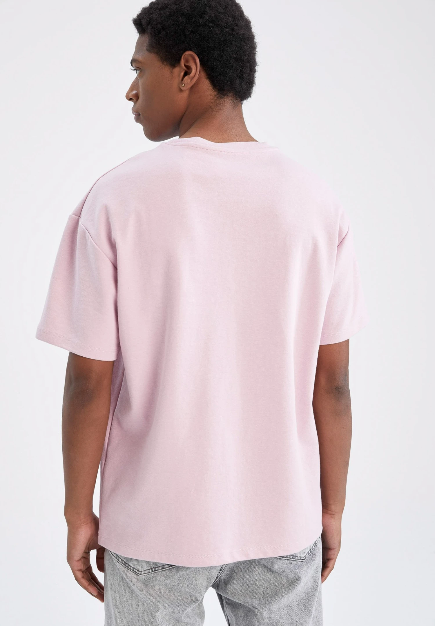 DeFacto Boxy Fit - T-Shirt Basic - Pink 5 DeFacto Boxy Fit - T-Shirt Basic - Pink - Afbeelding 3