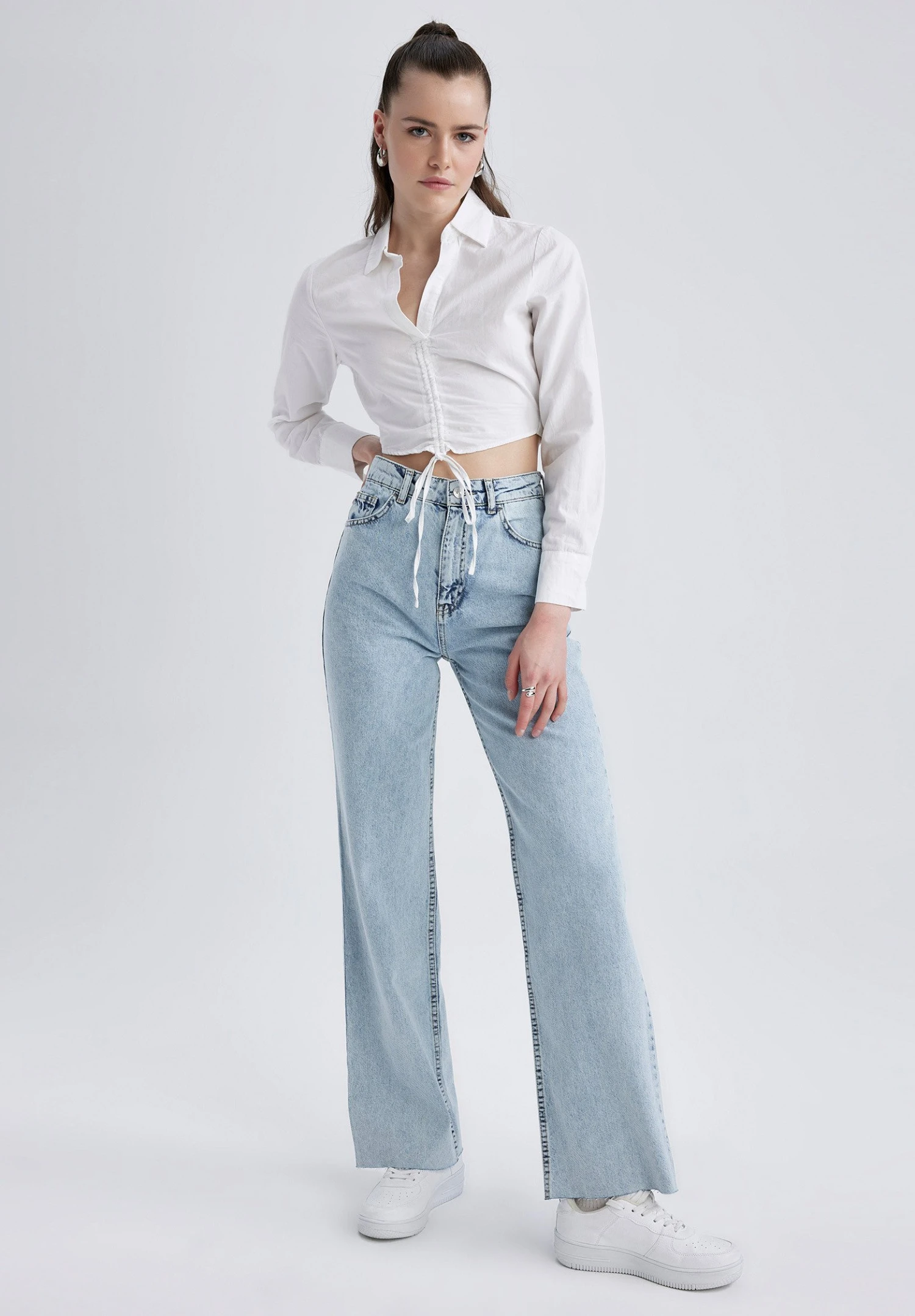 DeFacto 90 S Wide Leg- Flared Jeans - Blue 4 DeFacto 90 S Wide Leg- Flared Jeans - Blue - Afbeelding 2