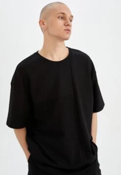 DeFacto Oversize Fit - T-Shirt Basic - Black