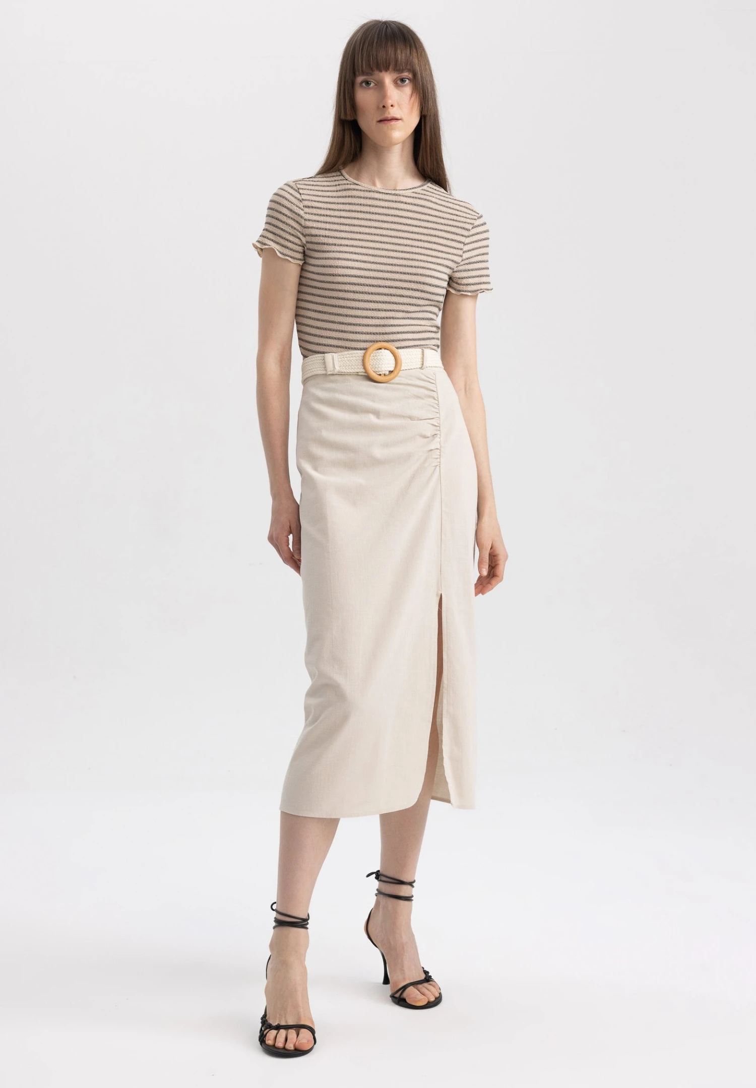 DeFacto A-Lijn Rok - Beige 4 DeFacto A-Lijn Rok - Beige - Afbeelding 2