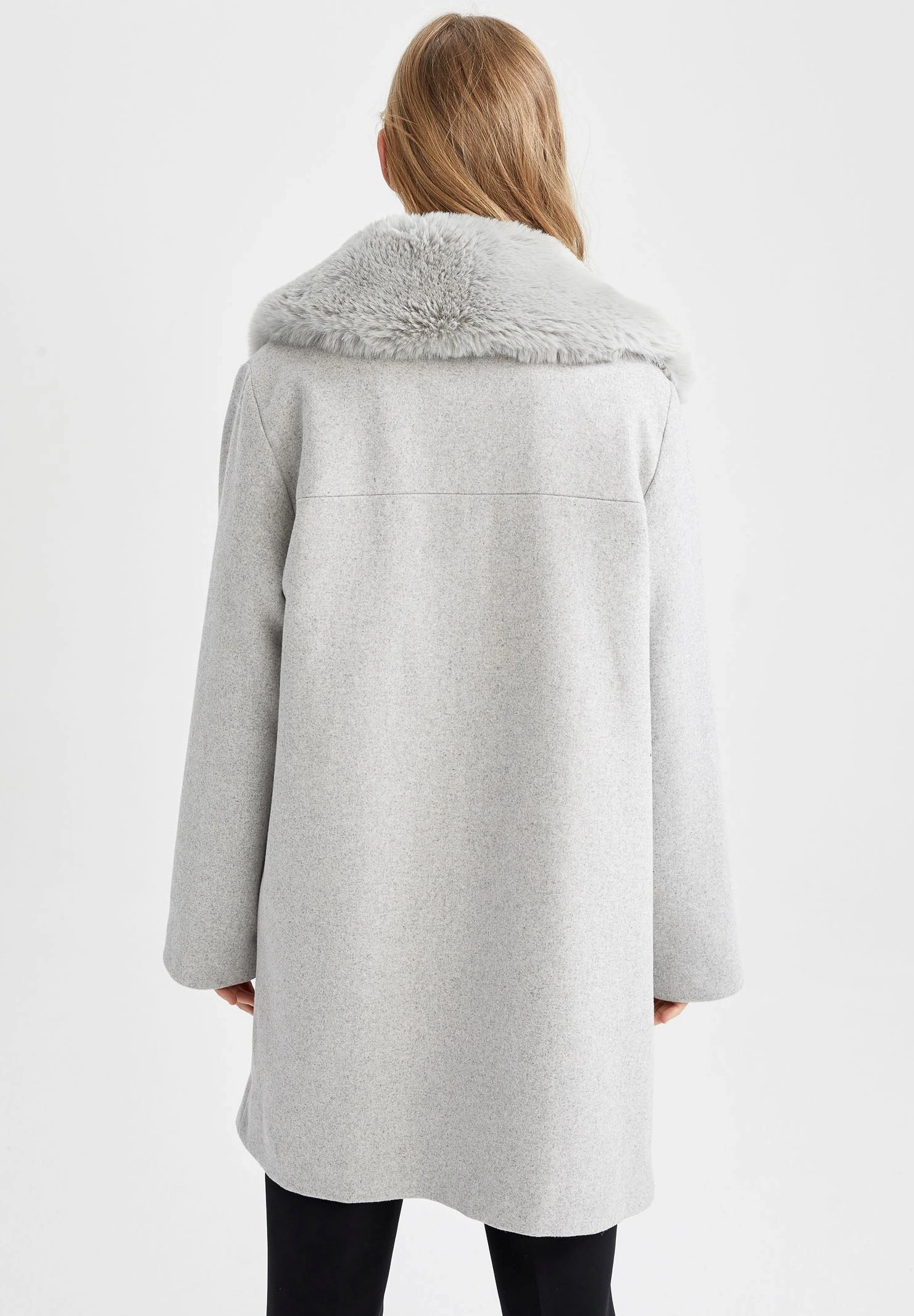 DeFacto Halflange Jas - Grey 5 DeFacto Halflange Jas - Grey - Afbeelding 3