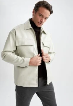 DeFacto Imitatieleren Jas - Ecru