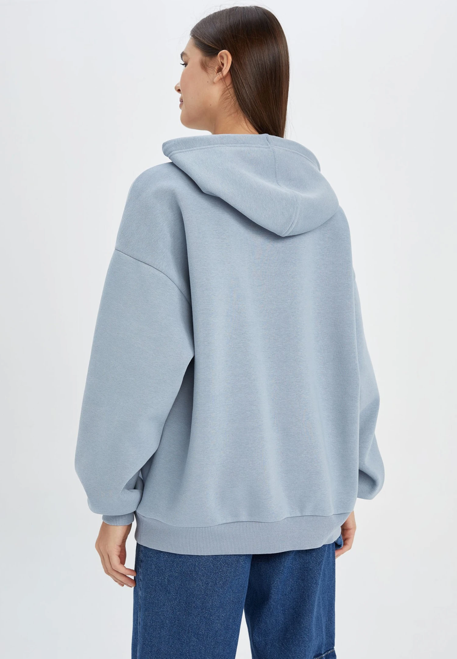 DeFacto Oversize Fit- Hoodie - Blue 5 DeFacto Oversize Fit- Hoodie - Blue - Afbeelding 3