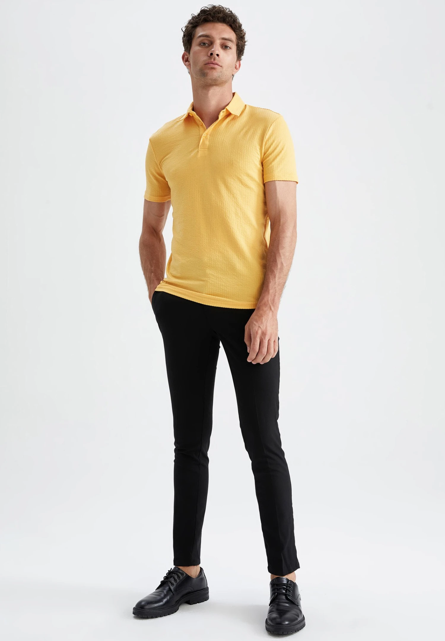 DeFacto Slim Fit - Poloshirt - Yellow 4 DeFacto Slim Fit - Poloshirt - Yellow - Afbeelding 2