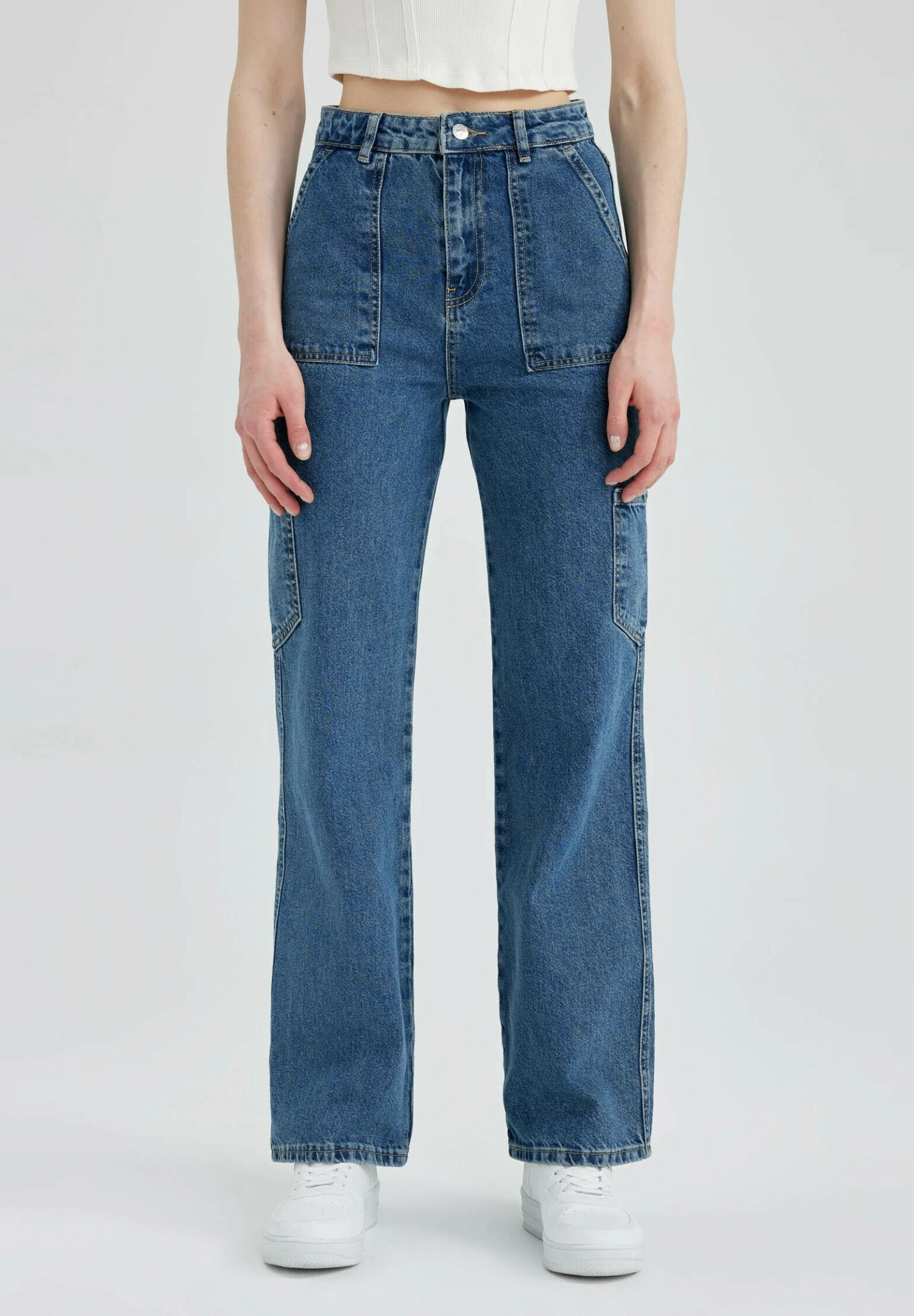 DeFacto Straight Leg Jeans - Blue 3 DeFacto Straight Leg Jeans - Blue