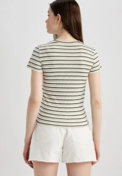 DeFacto T-Shirt Print - Khaki -DeFacto 13761226ed6b407ebbba2c2806a1ce3c