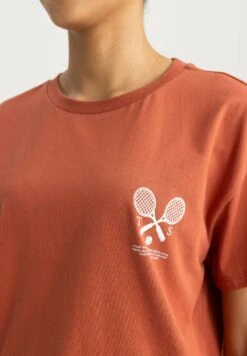 DeFacto T-Shirt Print - Orange -DeFacto 16ba16b848434ed5bd4d182f7cc4e22d