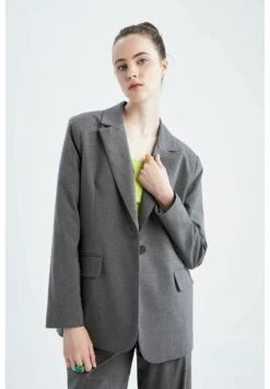 DeFacto Regular Fit- Halflange Jas - Anthracite