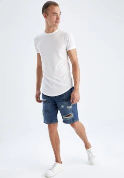 DeFacto Slim Fit - Jeansshort - Blue 6 DeFacto Slim Fit - Jeansshort - Blue -DeFacto 1718a46742f8450b93c4fea2c4ee8579