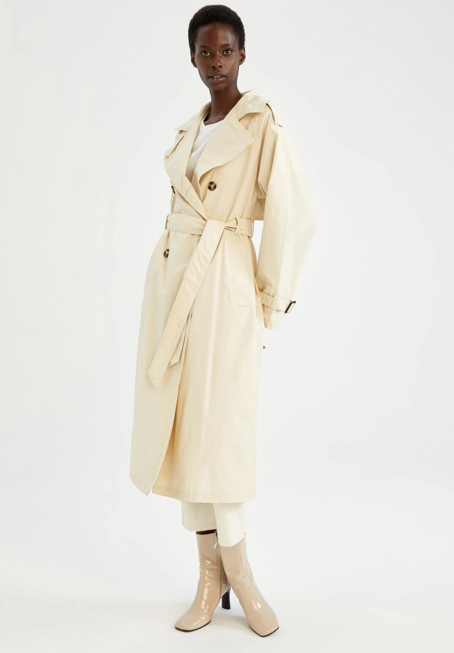 DeFacto Relax Fit - Trenchcoat - Beige 4 DeFacto Relax Fit - Trenchcoat - Beige - Afbeelding 2
