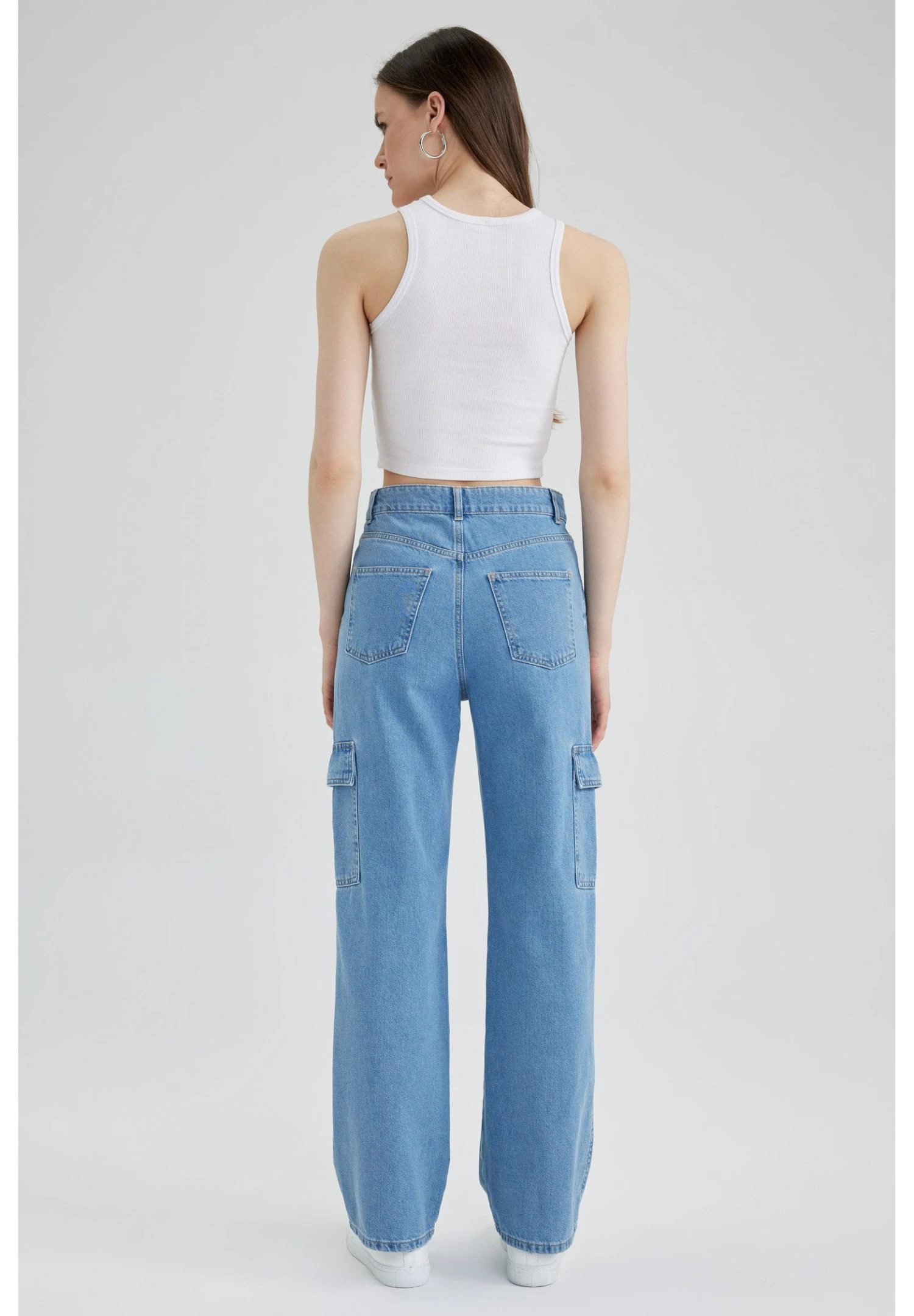 DeFacto Flared Jeans - Blue 5 DeFacto Flared Jeans - Blue - Afbeelding 3