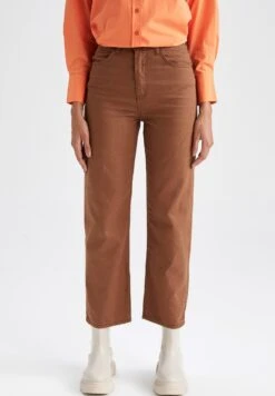 DeFacto Straight Leg Jeans - Brown
