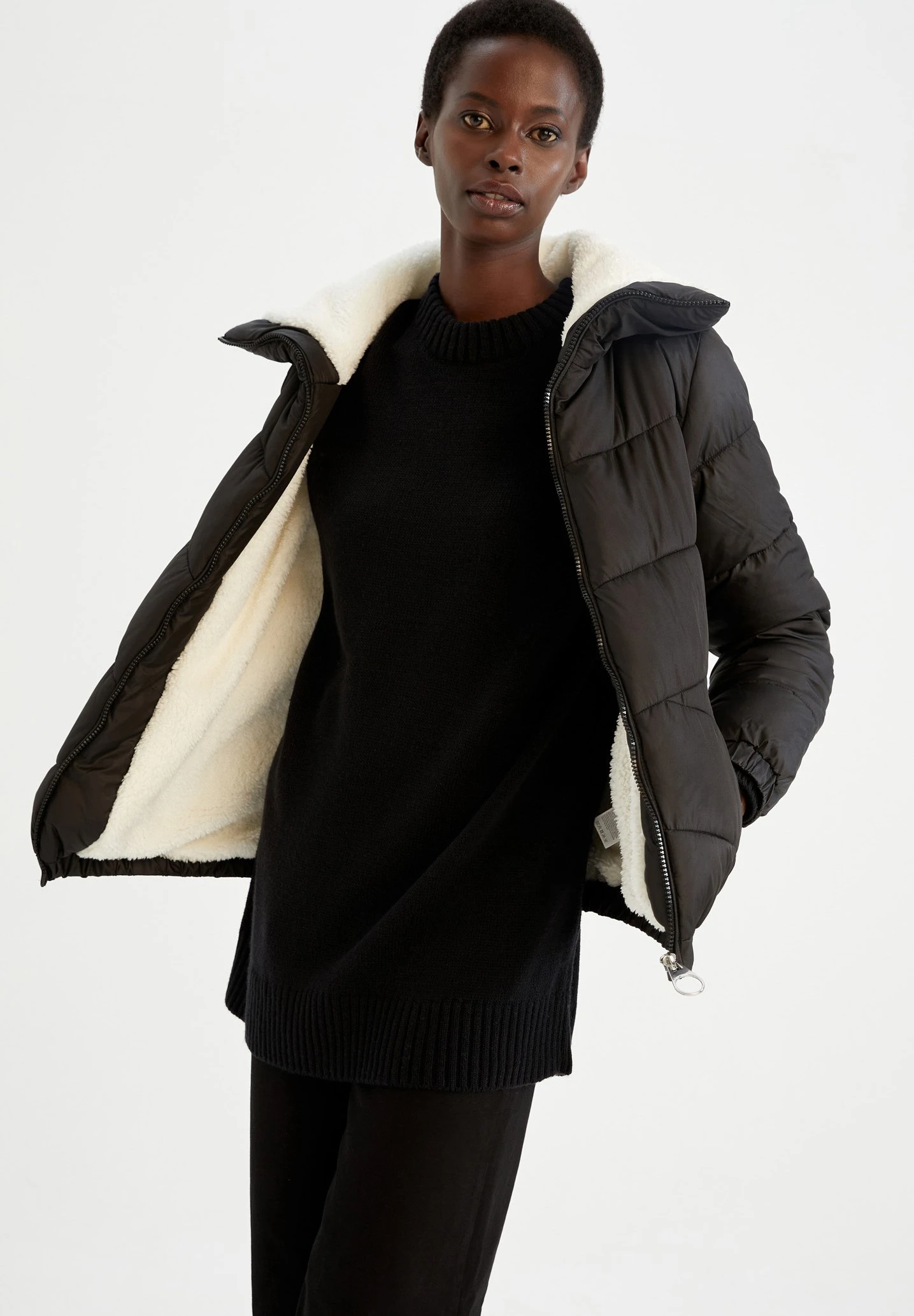 DeFacto Relax Fit- Winterjas - Black 3 DeFacto Relax Fit- Winterjas - Black