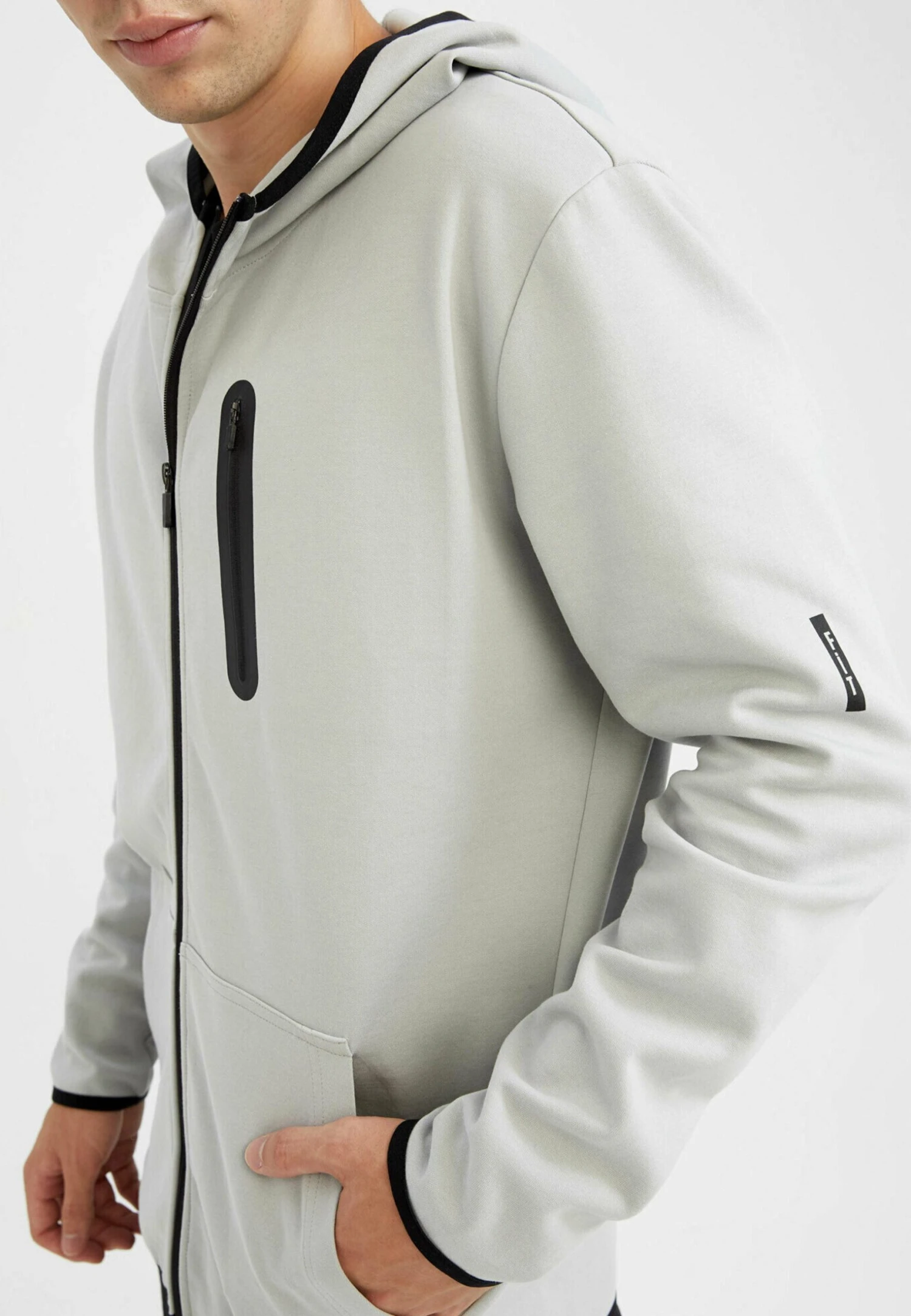 DeFacto Standart Fit - Sweater Met Rits - Grey 6 DeFacto Standart Fit - Sweater Met Rits - Grey - Afbeelding 4