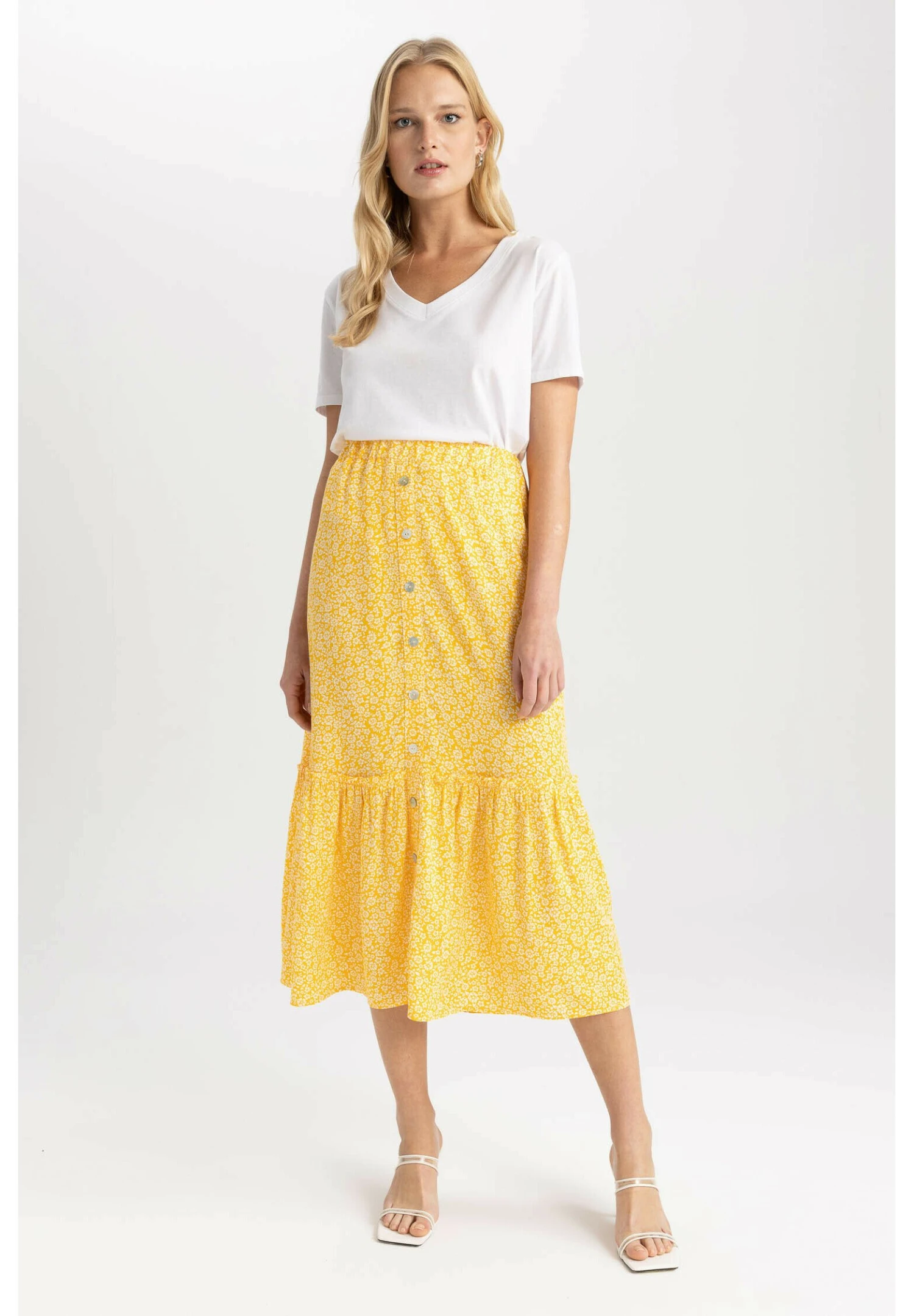 DeFacto A-Lijn Rok - Yellow 4 DeFacto A-Lijn Rok - Yellow - Afbeelding 2