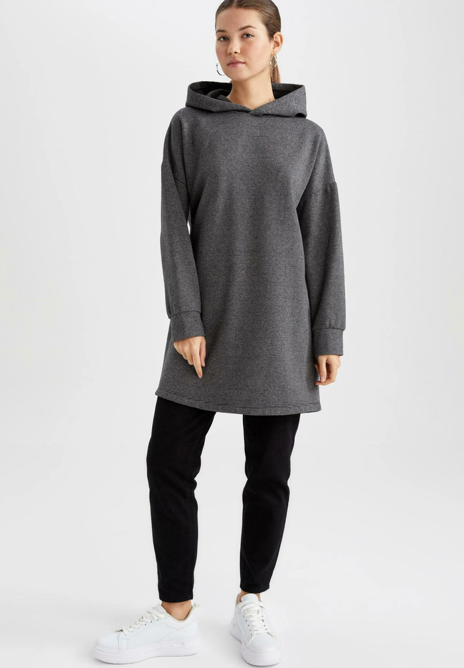 DeFacto Hoodie - Anthracite 4 DeFacto Hoodie - Anthracite - Afbeelding 2