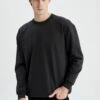 DeFacto Boxy Fit - Sweater - Anthracite 2 DeFacto Boxy Fit - Sweater - Anthracite -DeFacto 1bad2db9bfc046e9b53c2b1496f86861
