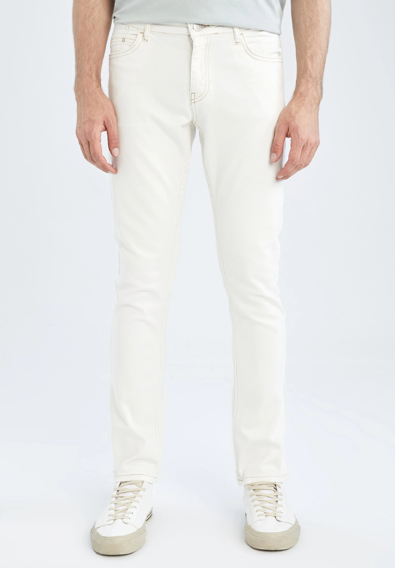 DeFacto Pedro - Slim Fit Jeans - Ecru 3 DeFacto Pedro - Slim Fit Jeans - Ecru