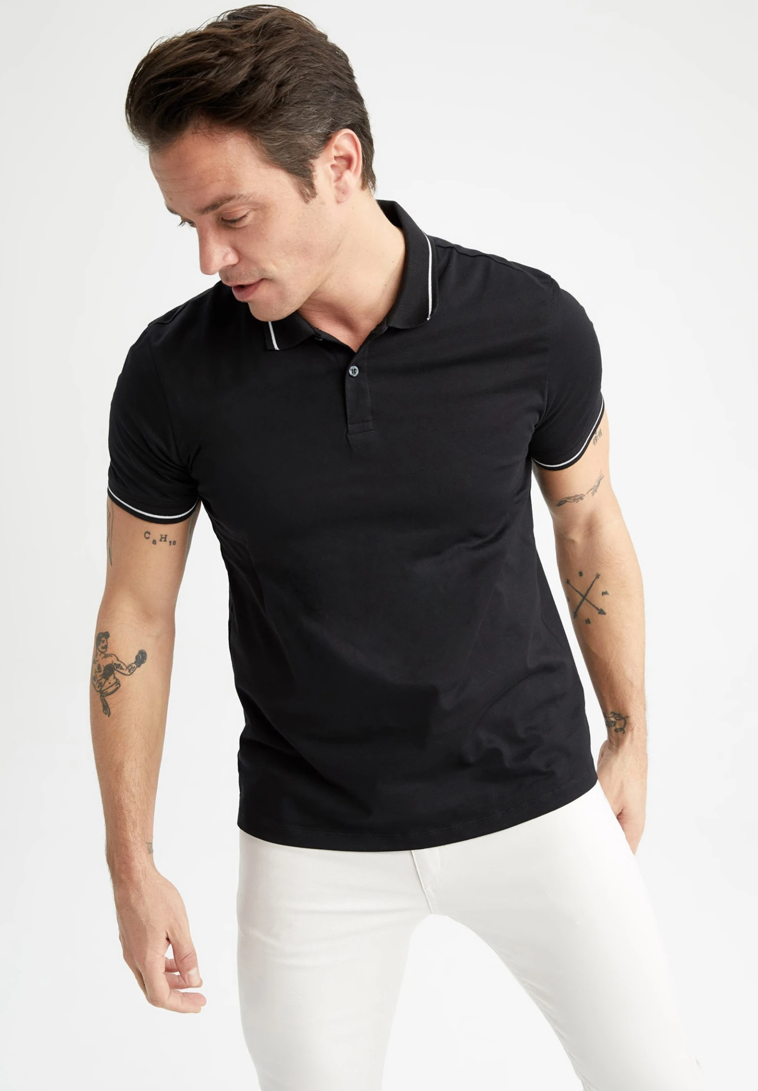 DeFacto Modern Fit - Poloshirt - Black 3 DeFacto Modern Fit - Poloshirt - Black