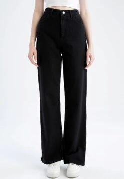 DeFacto 90'S Wide Leg- Flared Jeans - Black