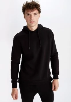 DeFacto Standart Fit - Hoodie - Black