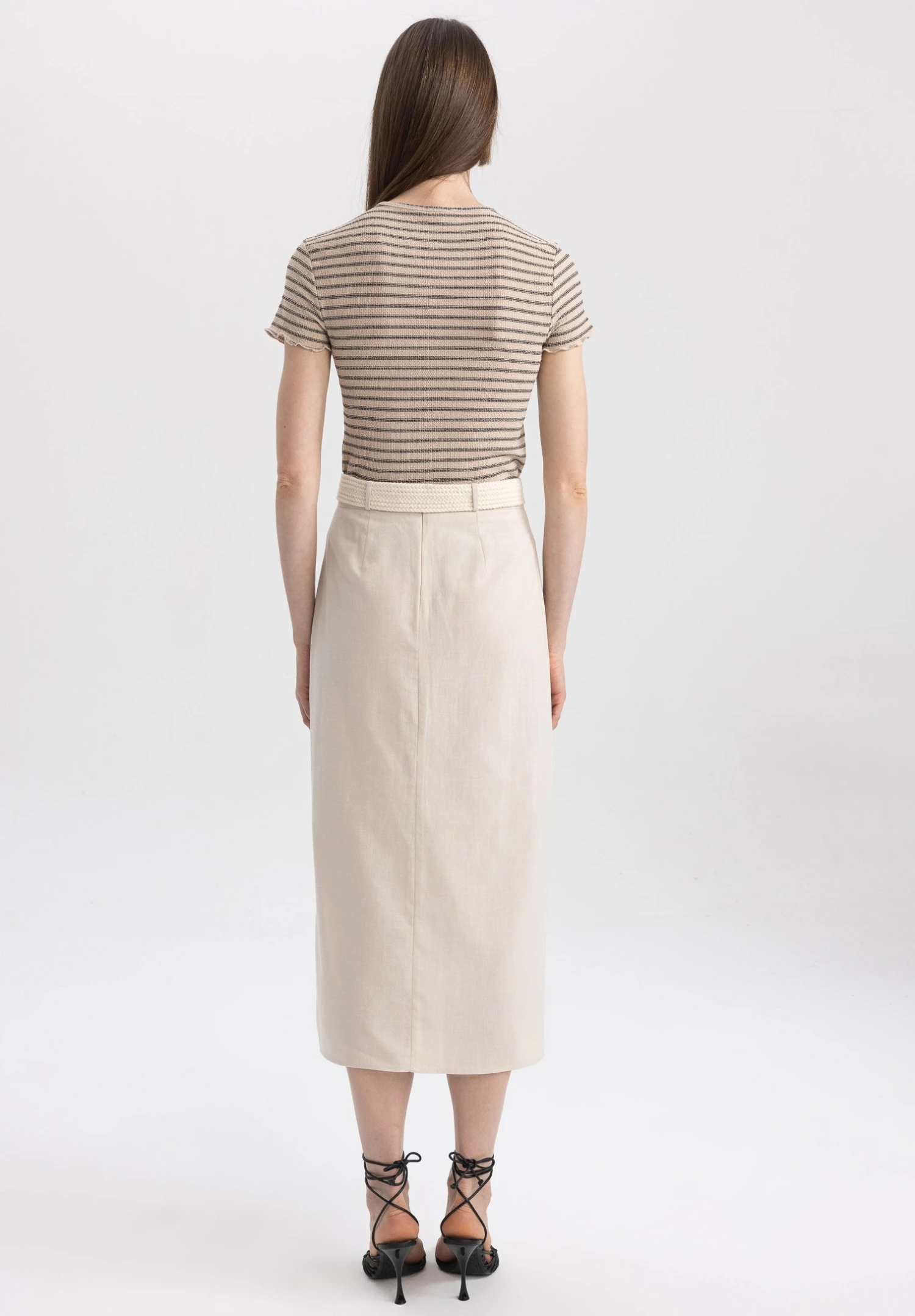 DeFacto A-Lijn Rok - Beige 5 DeFacto A-Lijn Rok - Beige - Afbeelding 3