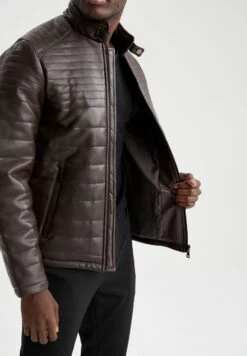 DeFacto Loose Fit - Imitatieleren Jas - Brown -DeFacto 20bf1f36d27c47518adb46b42732d0fb