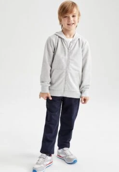 DeFacto Regular Fit - Sweater Met Rits - Grey