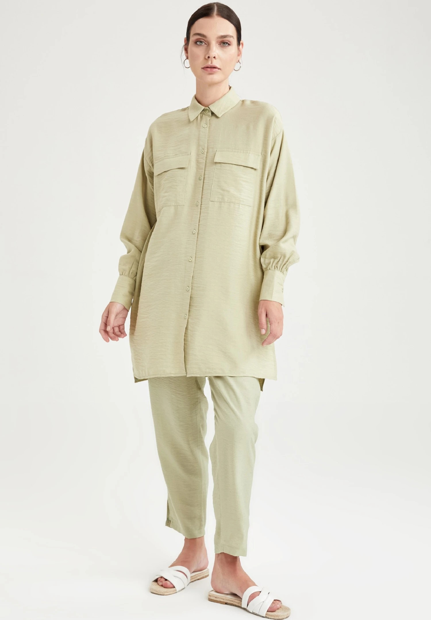 DeFacto Carrot Fit- Broek - Turquoise 4 DeFacto Carrot Fit- Broek - Turquoise - Afbeelding 2