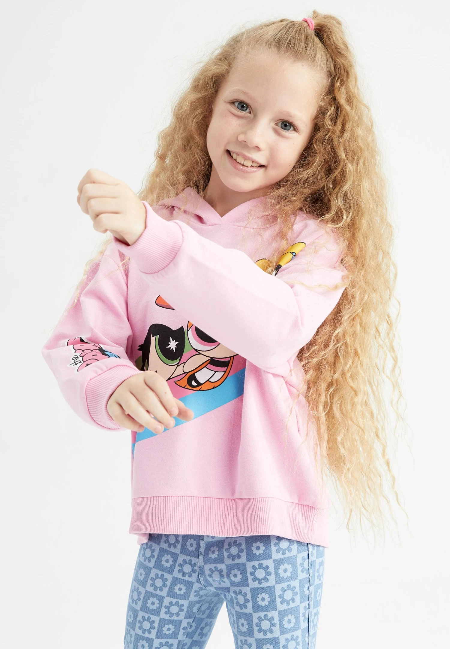 DeFacto Powerpuff Girls Relax Fit - Hoodie - Pink 4 DeFacto Powerpuff Girls Relax Fit - Hoodie - Pink - Afbeelding 2