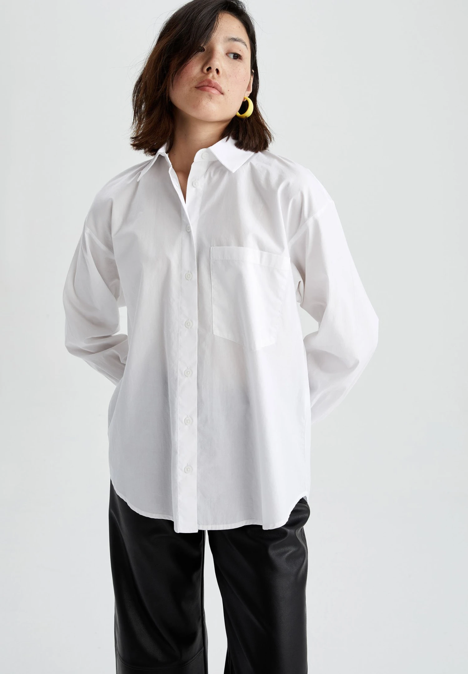 DeFacto Oversize Fit - Overhemdblouse - White 3 DeFacto Oversize Fit - Overhemdblouse - White