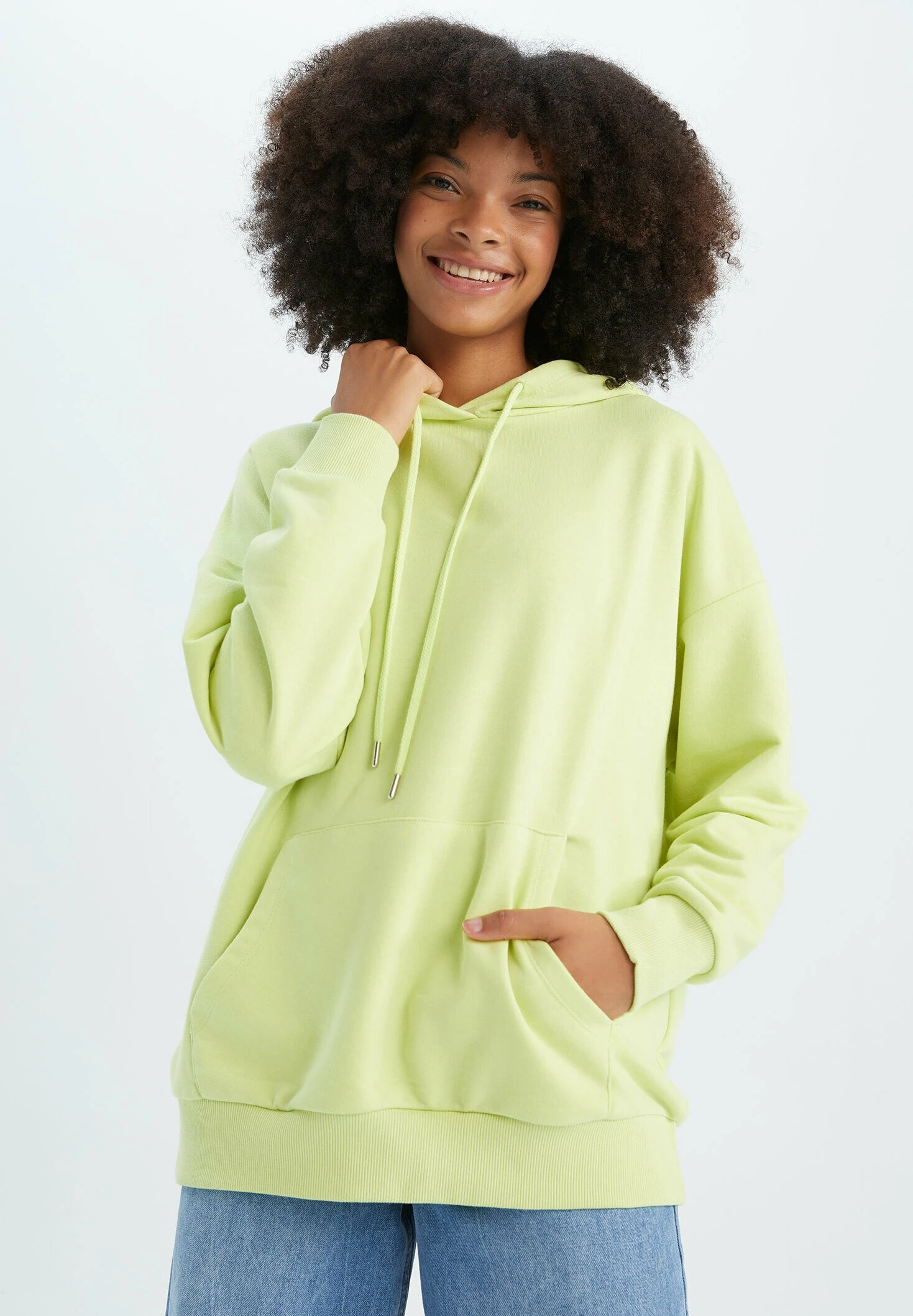 DeFacto Oversize Fit - Hoodie - Green 3 DeFacto Oversize Fit - Hoodie - Green