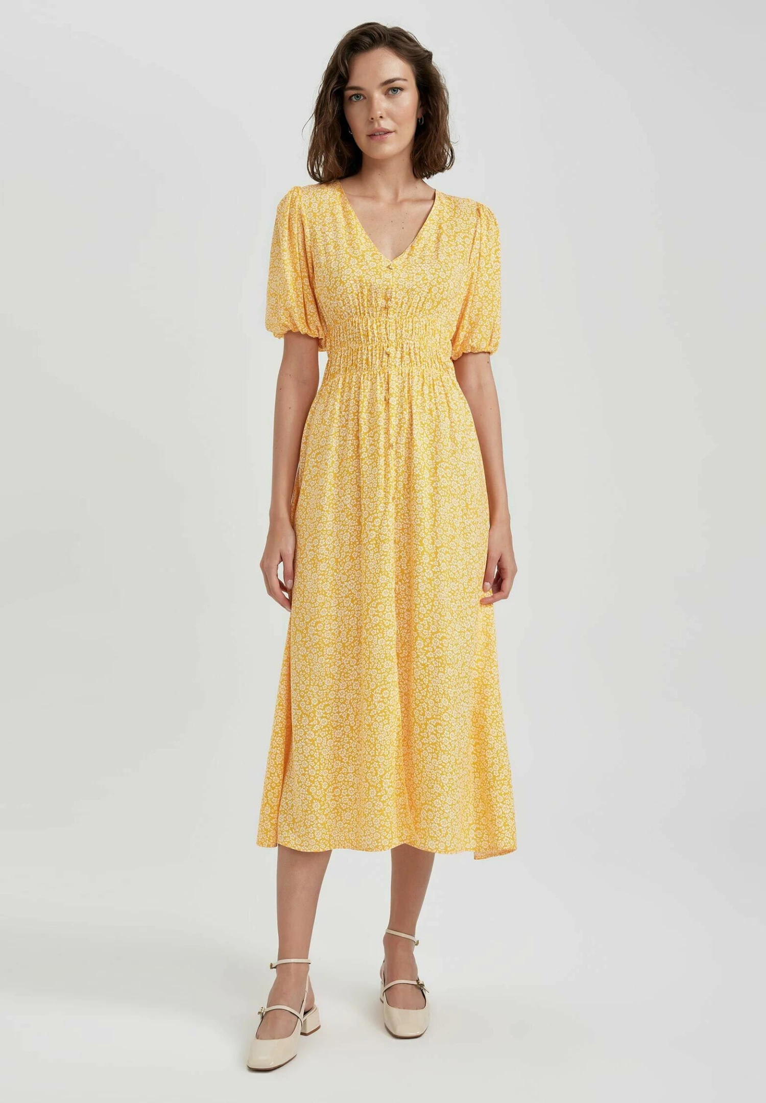 DeFacto Elastic Waist - Blousejurk - Yellow 3 DeFacto Elastic Waist - Blousejurk - Yellow