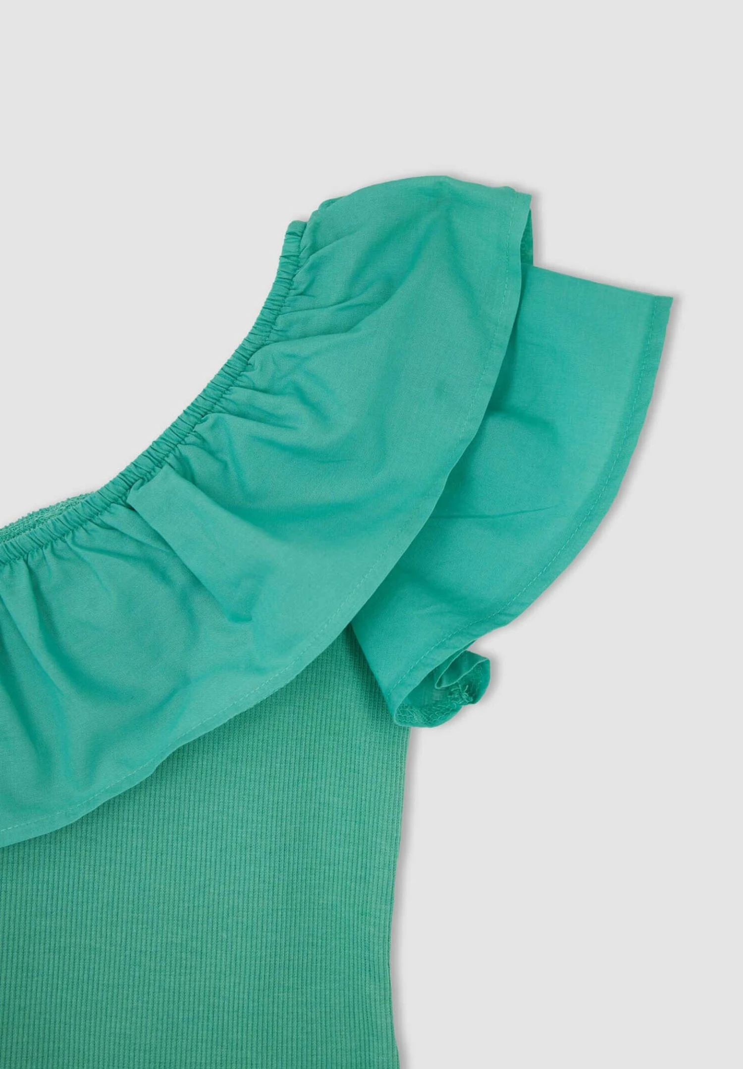 DeFacto Crop Standart Fit- Blouse - Turquoise 5 DeFacto Crop Standart Fit- Blouse - Turquoise - Afbeelding 3