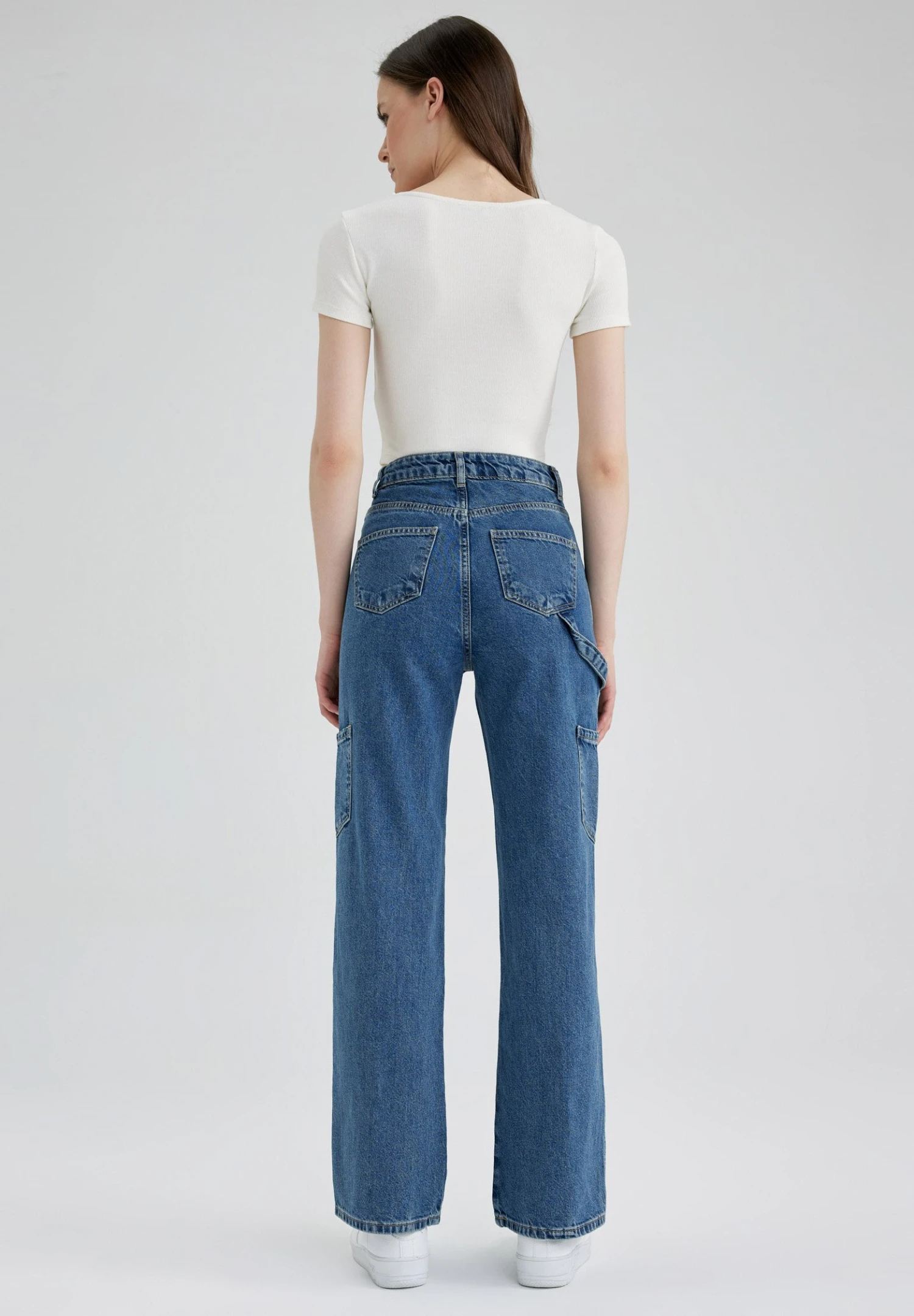 DeFacto Straight Leg Jeans - Blue 5 DeFacto Straight Leg Jeans - Blue - Afbeelding 3