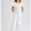 DeFacto Wide Leg - Broek - White -DeFacto 26a9137b6200442bb6e4fc920c05d3b7