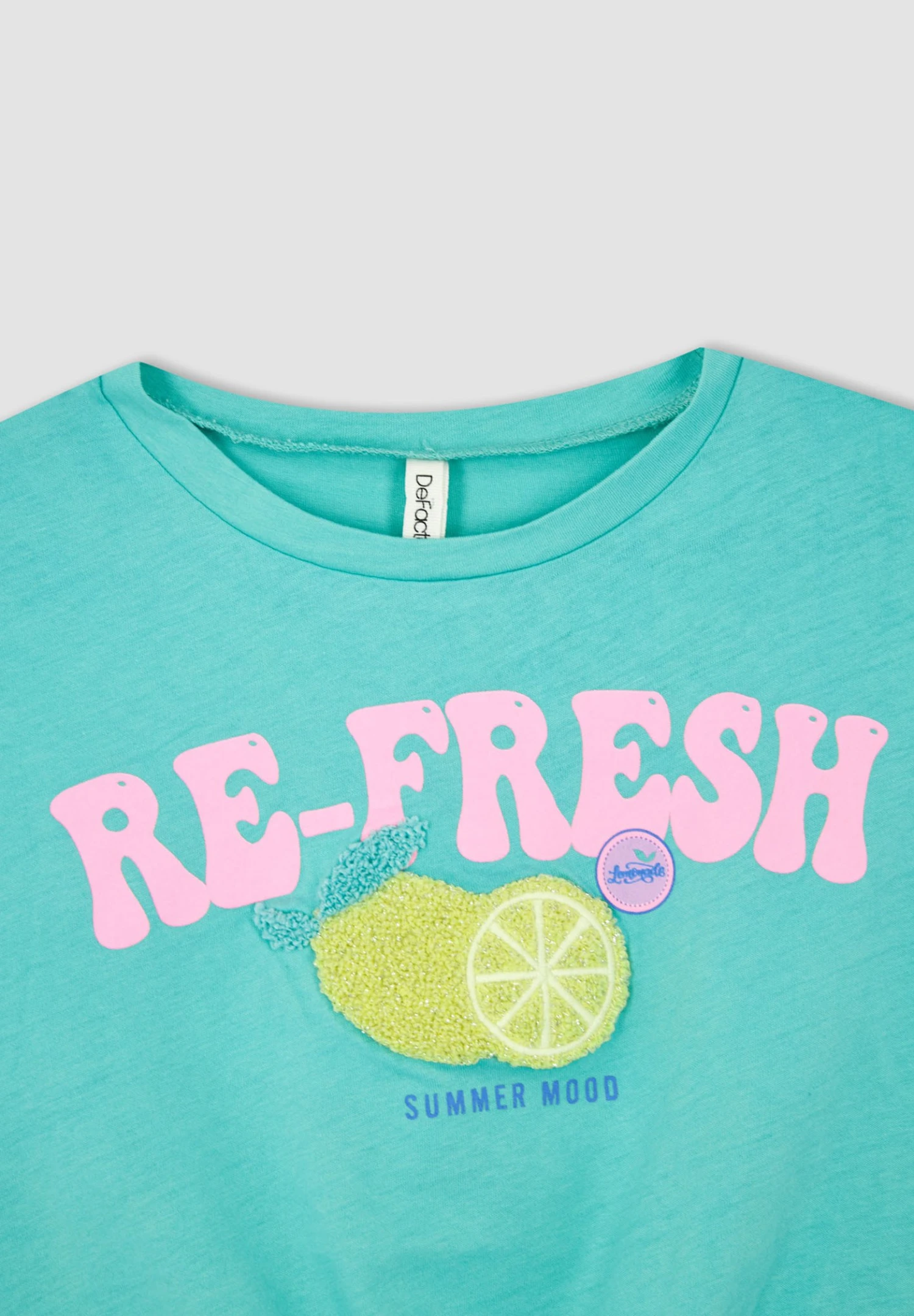 DeFacto Regular Fit - T-Shirt Print - Turquoise 5 DeFacto Regular Fit - T-Shirt Print - Turquoise - Afbeelding 3