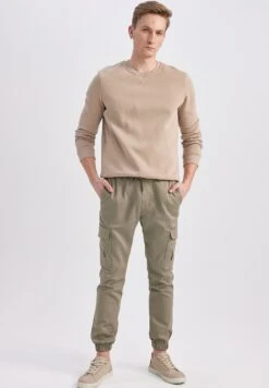 DeFacto Standart Fit - Cargobroek - Khaki -DeFacto 27a5dcca9bec4c6ea5962cac1dcc048c