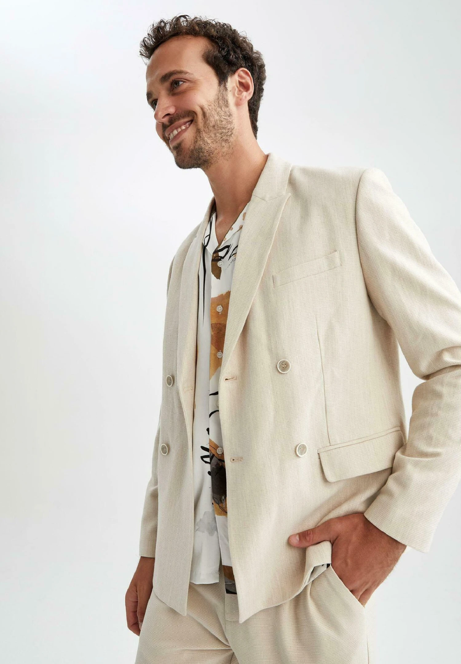 DeFacto Blazer - Ecru 5 DeFacto Blazer - Ecru - Afbeelding 3